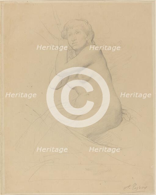 Female Nude Seated. Creator: Alphonse Legros.