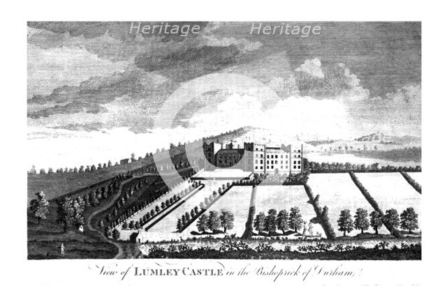 'View of Lumley Castle in the Bishoprick of Durham.', c1779-1790. Artist: Unknown.