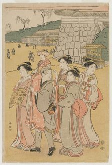 Women Accompanying a Girl to a Shrine, early 1790s. Creator: Katsukawa Shuncho (Japanese).