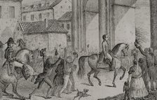 Triumphant entry of Ferdinand VII, (1784-1833) in Madrid, 1808, (1851).  Creator: Unknown.