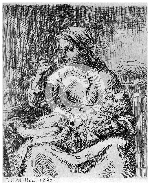 'La Bouillie', 1861 (1924). Artist: Jean Francois Millet