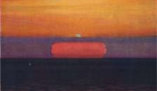 'The Green Flash at Sunset, Rarest Prismatic Colour Refracted by the Atmosphere', c1935. Artist: Unknown.