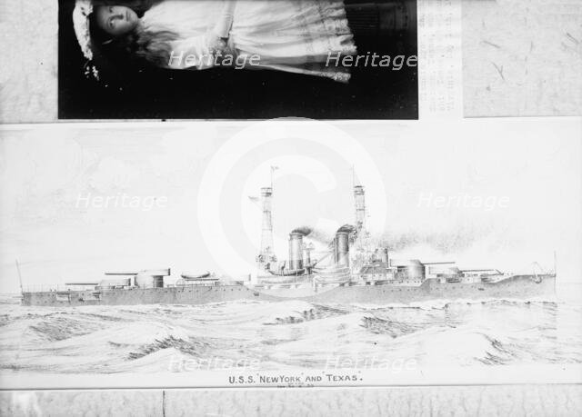 U.S.S. New York - Picture of Proposed Sister Ships 'New York' And 'Texas', 1912. Creator: Harris & Ewing.