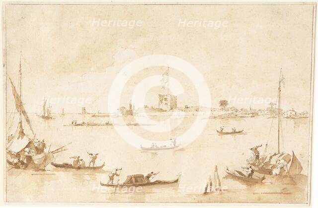 The Fortress of San Andrea from the Lagoon, 1780s. Creator: Francesco Guardi.