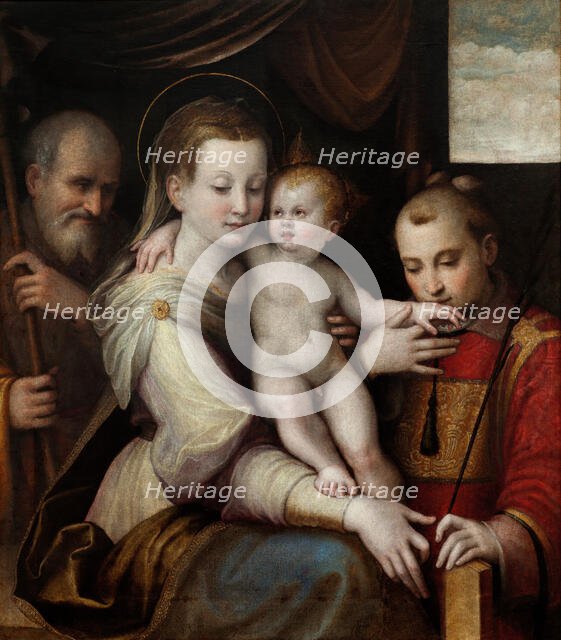The Holy Family and St. Stephen, c1560. Creator: Luca Longhi.