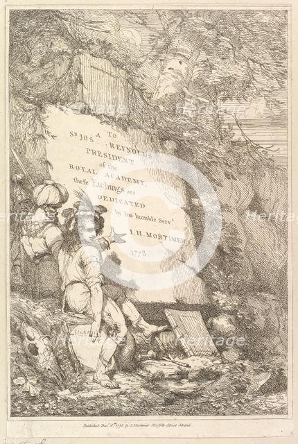Frontispiece (Fifteen Etchings Dedicated to Sir Joshua Reynolds), 1778. Creator: John Hamilton Mortimer.