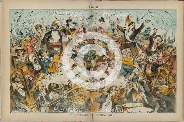 The operatic war in New York. Illustration from Puck.