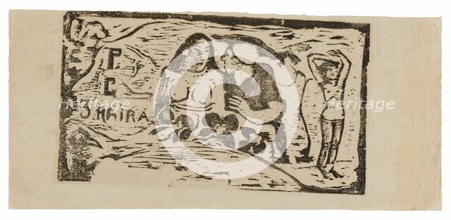 Bust of a Nude Woman and Three-Quarter Figure of a Man with a White Cap in Profile, T..., 1899/1900. Creator: Paul Gauguin.