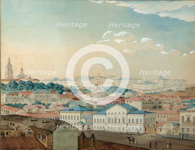 Viewof the Kazan University from the Bolaq, 1842. Artist: Rakovich, Andrei Nikolayevich (1815-1866)