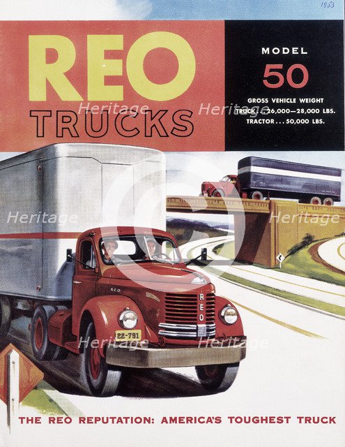 Poster advertising REO trucks, 1958. Artist: Unknown