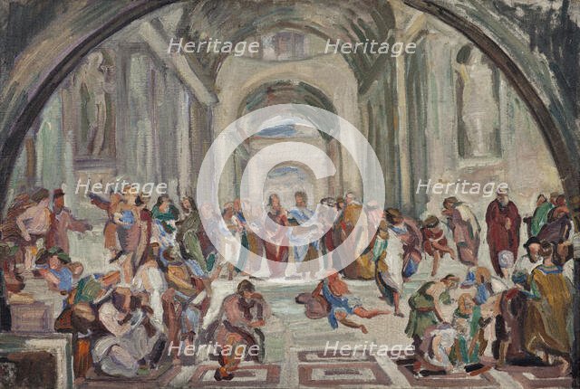 Copy after Rafael: The school of Athens, 1912. Creator: Jens Adolf Emil Jerichau.