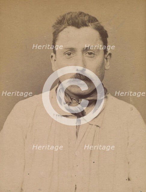Barbier. émile, Alphonse. 36 ans, né à Paris. Peintre en bâtiment. Anarchiste. 26/2/94., 1894. Creator: Alphonse Bertillon.