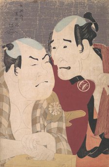 Nakajima Wadaemon and Nakamura Konozo as Bodara no Chozaemon and Kanagawaya no Gon in the ..., 1794. Creator: Tôshûsai Sharaku.