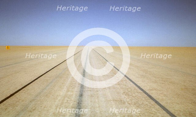 World Land Speed Record course for Bluebird CN7, Lake Eyre, Australia, 1964. Creator: Unknown.