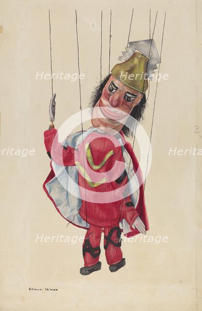 Marionette: "King Saul", c. 1937. Creator: Elmer Weise.