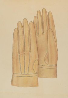 Man's Gloves, c. 1938. Creator: Melita Hofmann.
