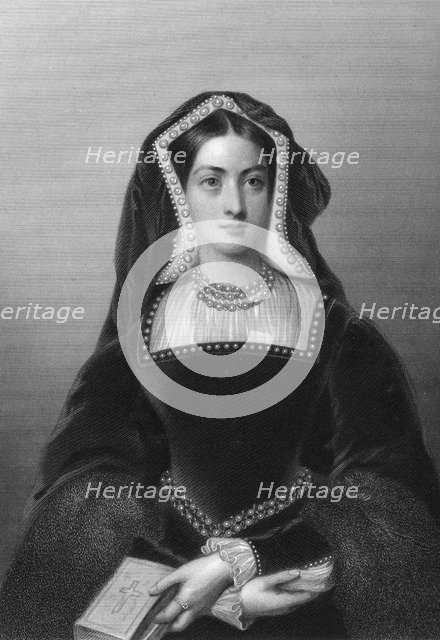 Catherine of Aragon (1485-1536), the first wife of King Henry VIII, 1851.Artist: JW Knight