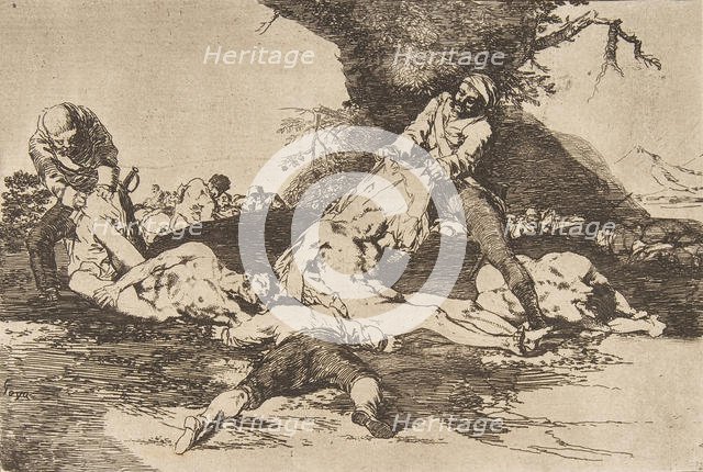 Plate 16 from 'The Disasters of War' (Los Desastres de La Guerra): 'They ..., 1810 (published 1863). Creator: Francisco Goya.