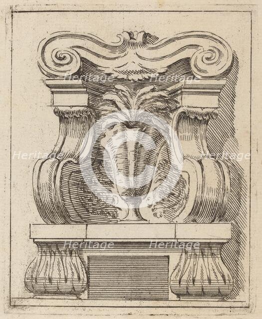 Architectural Motif with a Vase, c. 1690. Creator: Carlo Antonio Buffagnotti.