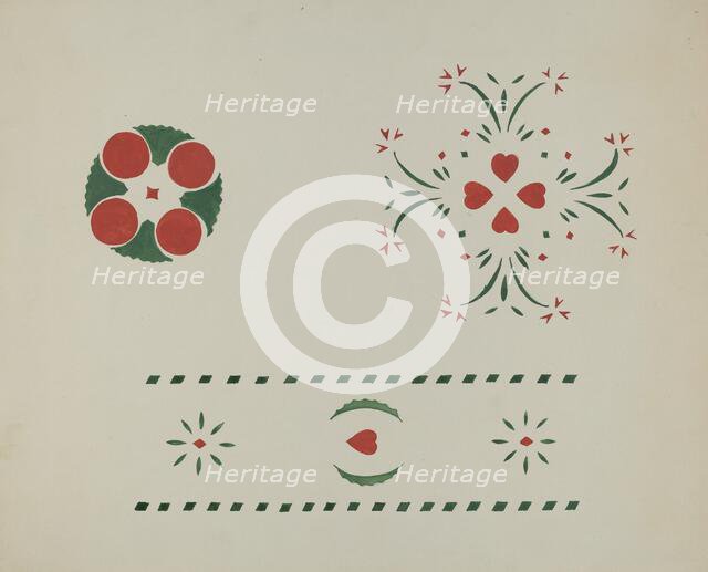 Stencilled Wall, c. 1936. Creator: Ray Holden.