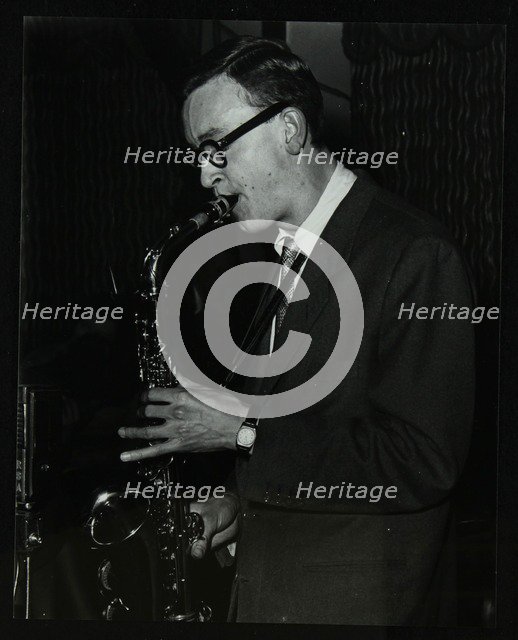 Derek Humble playing alto saxophone at the Civic Restaurant, College Green, Bristol, 1955. Artist: Denis Williams