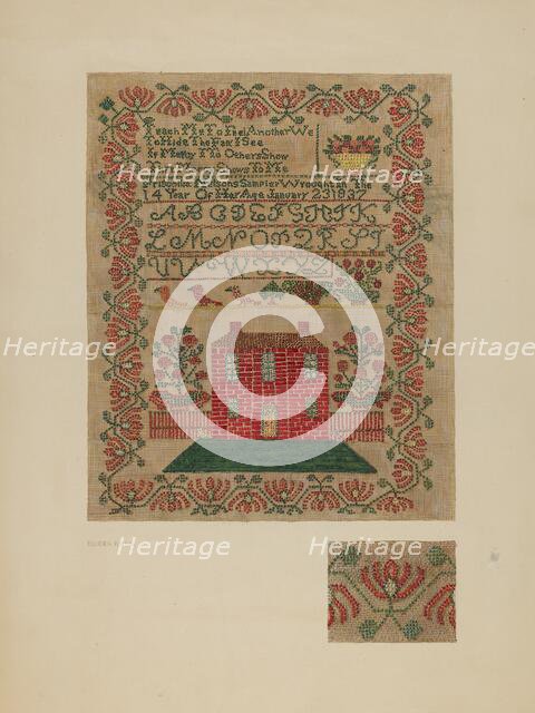 Sampler, c. 1941. Creator: Eileen Knox.