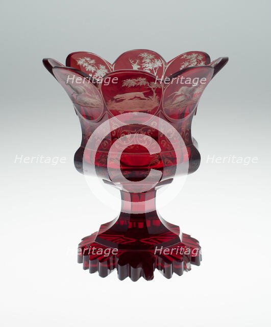 Compote, Bohemia, c. 1850. Creator: Bohemia Glass.