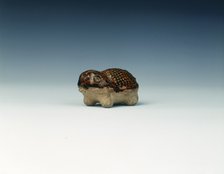 Brown pottery toad-like animal, Tang dynasty, China, 618-907 AD. Artist: Unknown