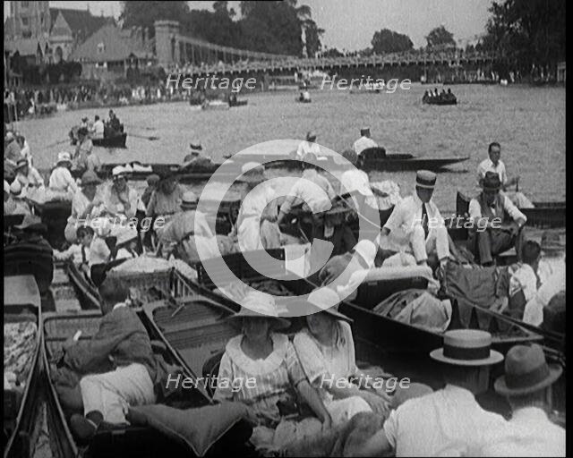 People Boating Along the River Thames, 1921. Creator: British Pathe Ltd.