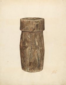 Lead Miner's Wooden Bucket, c. 1940. Creators: Arthur Stewart, Paul Poffinbarger.
