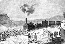 Railway line from Ciudad Real to Badajoz inaugurated in 1852, train stopped by a locust invasion …