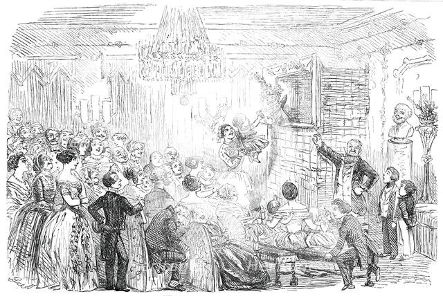 Punch and Judy at Christmas - drawn by Leech, 1850. Creator: Unknown.