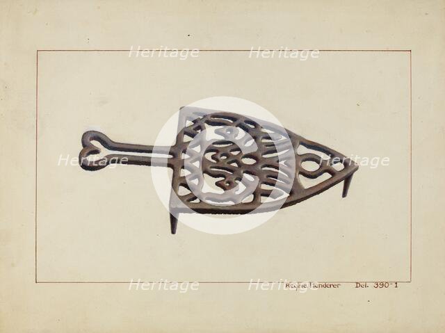 Iron Holder, c. 1938. Creator: Regina Henderer.
