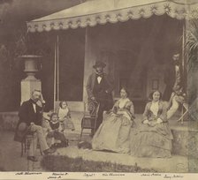 [Group Portrait of the Antoine and Höusermann Families], 1850s-60s. Creator: Franz Antoine.
