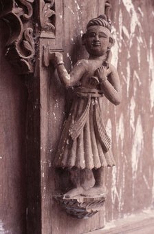Wooden carving, Udaipur, India, 1988.  Creator: Amanda Waite.
