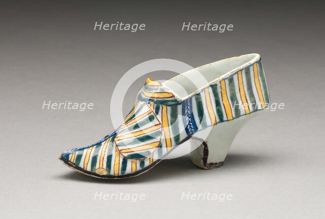 Shoe, Delft, c. 1750. Creator: Delftware.