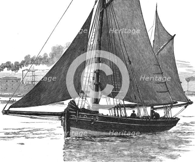 'Long-line fishing in the North Sea, off to sea down the Thames', 1886.  Creator: Unknown.