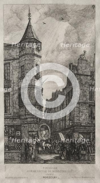 House with a Turret, No. 22 Street of the School of Medicine, 1861. Creator: Charles Meryon (French, 1821-1868).