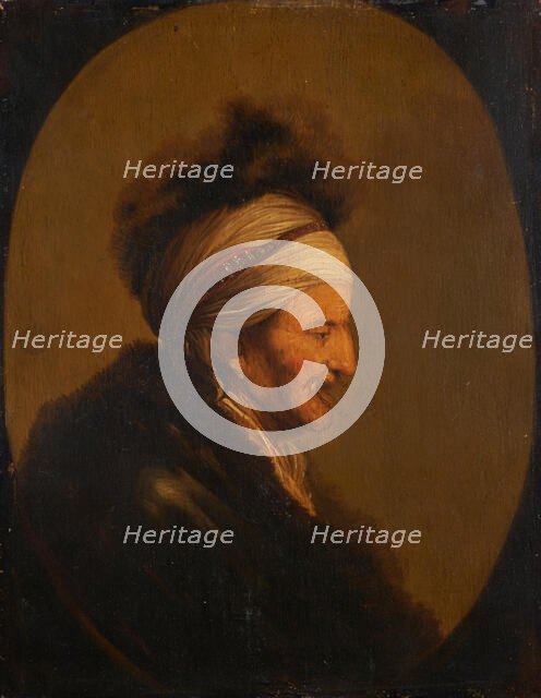 Bust of a man in oriental costume, after Lievens, between 1630 and 1699. Creator: Unknown.