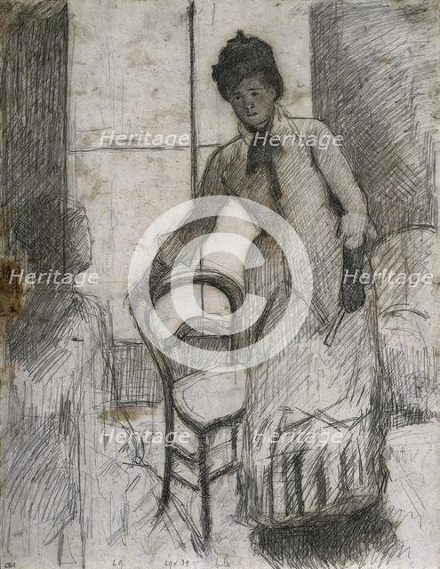 The Visitor (recto), c. 1881. Creator: Mary Cassatt (American, 1844-1926).