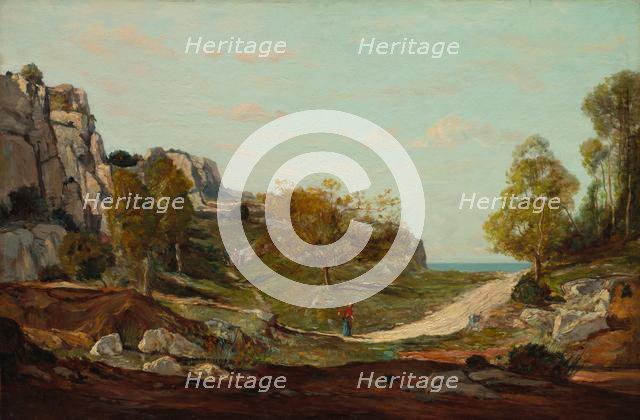 Landscape at Saint-André, Near Marseilles, c. 1865. Creator: Paul Guigou (French, 1834-1871).