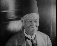 Prime Minister Saad Zaghloul Sitting in a Room Talking to the Camera, 1924. Creator: British Pathe Ltd.