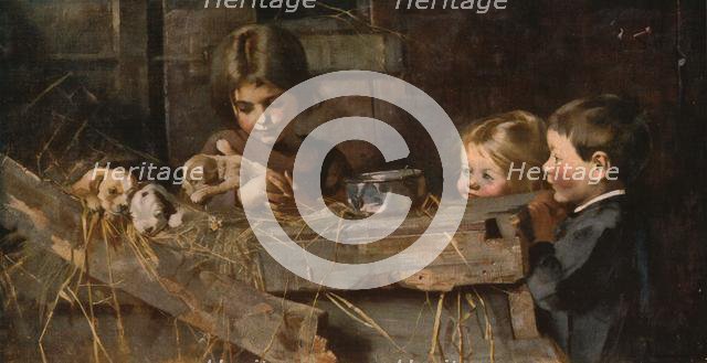 'Childhood's Treasures', 1886, (c1930).  Creator: Marianne Stokes.