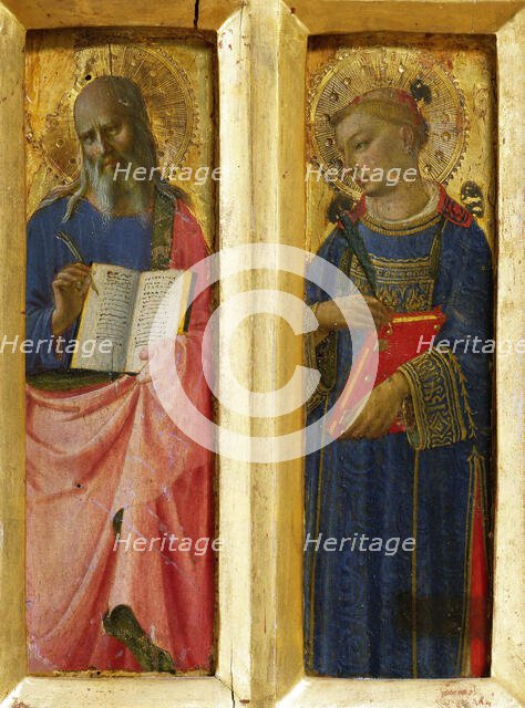 Saint John the Evangelist and Saint Stephen (From the Perugia Altarpiece), ca 1437. Creator: Angelico, Fra Giovanni, da Fiesole (ca. 1400-1455).