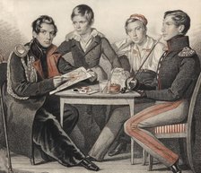 Portrait of the Brothers Konovnitsyn , 1825. Creator: Hampeln, Carl, von (1794-after 1880).