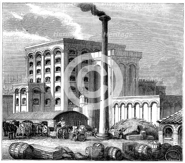 Sugar refinery, Southampton, England, which opened in 1851. Artist: Unknown