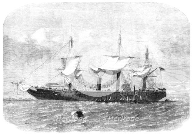 Her Majesty's Troop-Ship "Transit", refitting and receiving stores for China in Portsmouth...1857. Creator: Edwin Weedon.