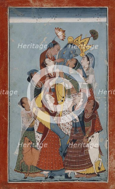 Krishna Embracing the Gopis, between c1700 and c1725. Creator: Unknown.