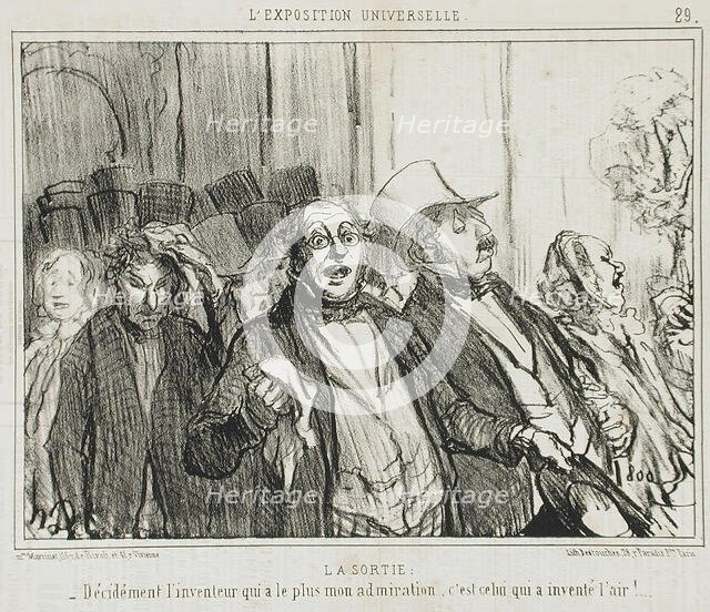 La Sortie, 1855. Creator: Honore Daumier.