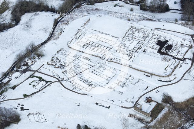 Vindolanda (Chesterholm) Roman fort in the snow, Northumberland, 2018. Creator: Emma Trevarthen.